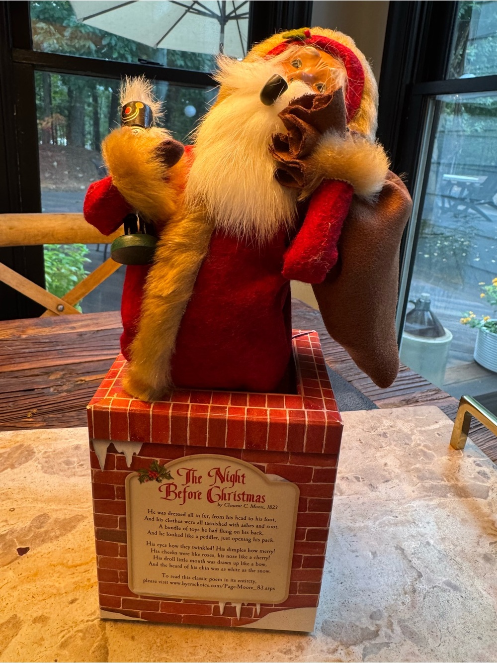 Byers' Choice RETIRED The Night Before Christmas Santa Figurine with Chimney